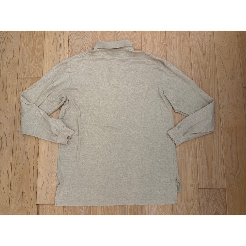 POLO GOLF Mens Long Sleeve Polo Pima Cotton Textured Knit Preppy Luxury Large - Picture 6 of 7